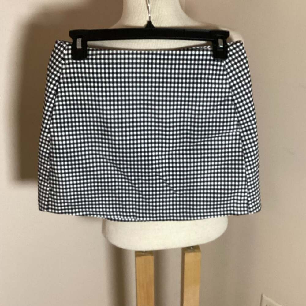 Urban Outfitters Gingham Mini Skirt Size S-P Black White Check